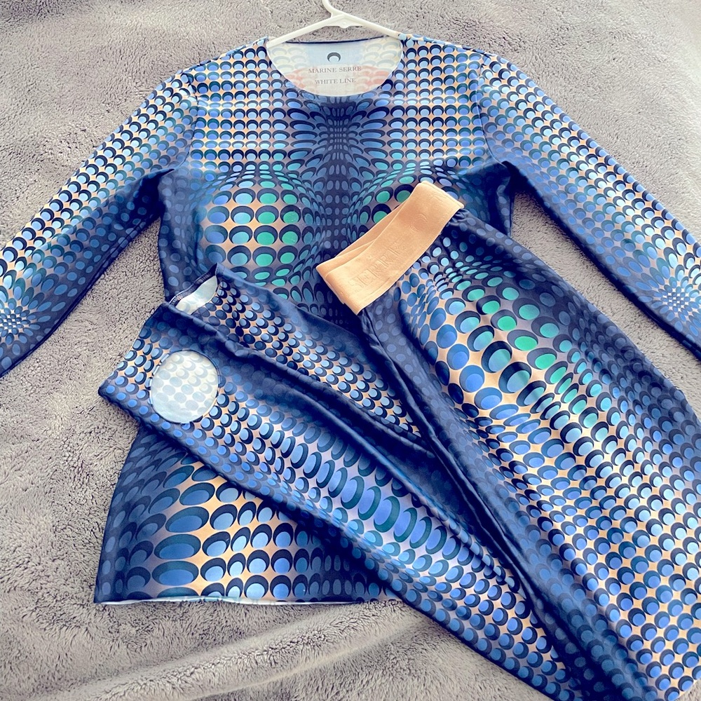 Marine Serre Blue Fish Scale Set size Medium